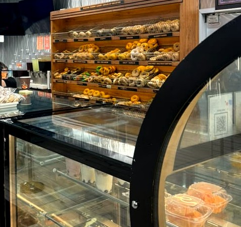 Bagel wall with sesame, everything, and salt bagels